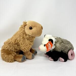 Wild Republic Plush Set Camel Opossum NWT Realistic Stuffed Animals
